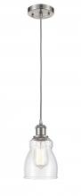  516-1P-SN-G394 - Ellery - 1 Light - 5 inch - Brushed Satin Nickel - Cord hung - Mini Pendant