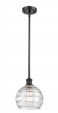 Innovations Lighting 516-1S-BK-G1213-8 - Athens Deco Swirl - 1 Light - 8 inch - Matte Black - Mini Pendant