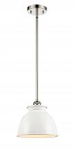  516-1S-PN-M14-W - Adirondack - 1 Light - 8 inch - Polished Nickel - Mini Pendant