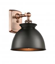  516-1W-AC-M14-BK - Adirondack - 1 Light - 8 inch - Antique Copper - Sconce