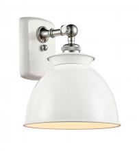 Innovations Lighting 516-1W-WPC-M14-W - Adirondack - 1 Light - 8 inch - White Polished Chrome - Sconce