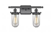 Innovations Lighting 516-2W-BK-CE231-CL - Kingsbury - 2 Light - 14 inch - Matte Black - Bath Vanity Light