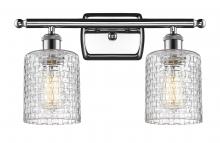  516-2W-PC-G112C-5CL - Cobbleskill - 2 Light - 15 inch - Polished Chrome - Bath Vanity Light