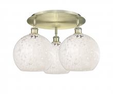 Innovations Lighting 516-3C-AB-G1216-10WM - White Mouchette - 3 Light - 22 inch - Antique Brass - Flush Mount