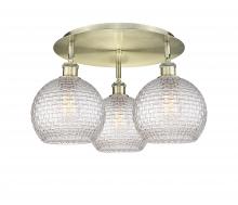 Innovations Lighting 516-3C-AB-G122C-8CL - Athens - 3 Light - 20 inch - Antique Brass - Flush Mount