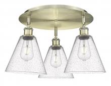  516-3C-AB-GBC-84 - Berkshire - 3 Light - 20 inch - Antique Brass - Flush Mount