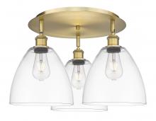  516-3C-BB-GBD-92 - Bristol - 3 Light - 21 inch - Brushed Brass - Flush Mount