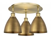  516-3C-BB-MBD-75-BB - Bristol - 3 Light - 19 inch - Brushed Brass - Flush Mount