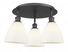  516-3C-BK-GBD-751 - Bristol - 3 Light - 19 inch - Matte Black - Flush Mount