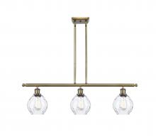  516-3I-AB-G362 - Waverly - 3 Light - 36 inch - Antique Brass - Cord hung - Island Light