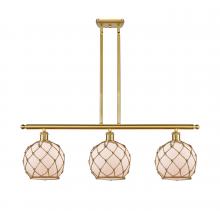  516-3I-SG-G121-8RB - Farmhouse Rope - 3 Light - 36 inch - Satin Gold - Cord hung - Island Light