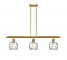  516-3I-SG-G1215-6 - Athens Water Glass - 3 Light - 36 inch - Satin Gold - Cord hung - Island Light