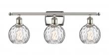  516-3W-PN-G1215-6 - Athens Water Glass - 3 Light - 26 inch - Polished Nickel - Bath Vanity Light