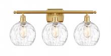  516-3W-SG-G1215-8 - Athens Water Glass - 3 Light - 28 inch - Satin Gold - Bath Vanity Light