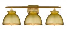  516-3W-SG-M14-SG - Adirondack - 3 Light - 28 inch - Satin Gold - Bath Vanity Light