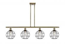 Innovations Lighting 516-4I-AB-CE-8-BK - Lake Placid - 4 Light - 48 inch - Antique Brass - Stem Hung - Island Light