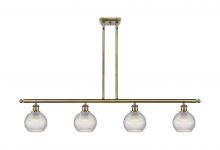  516-4I-AB-G122C-6CL - Athens - 4 Light - 48 inch - Antique Brass - Cord hung - Island Light