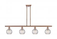  516-4I-AC-G122C-6CL - Athens - 4 Light - 48 inch - Antique Copper - Cord hung - Island Light