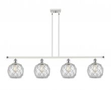  516-4I-WPC-G122-8RW - Farmhouse Rope - 4 Light - 48 inch - White Polished Chrome - Cord hung - Island Light