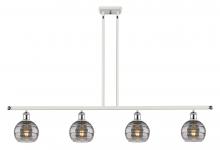  516-4I-WPC-G556-6SM - Rochester - 4 Light - 48 inch - White Polished Chrome - Cord hung - Island Light