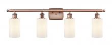 Innovations Lighting 516-4W-AC-G801-LED - Clymer - 4 Light - 34 inch - Antique Copper - Bath Vanity Light