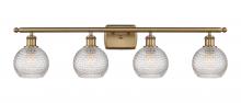  516-4W-BB-G122C-6CL - Athens - 4 Light - 36 inch - Brushed Brass - Bath Vanity Light