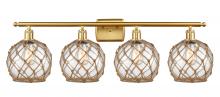 Innovations Lighting 516-4W-SG-G122-8RB - Farmhouse Rope - 4 Light - 38 inch - Satin Gold - Bath Vanity Light