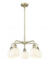 Innovations Lighting 516-5CR-AB-G1217-6WV - White Venetian - 5 Light - 24 inch - Antique Brass - Chandelier