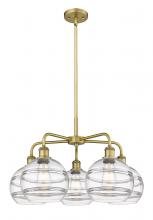 Innovations Lighting 516-5CR-BB-G556-8CL - Rochester - 5 Light - 26 inch - Brushed Brass - Chandelier