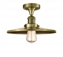 Innovations Lighting 517-1CH-AB-MFR-AB-12 - Railroad - 1 Light - 12 inch - Antique Brass - Semi-Flush Mount