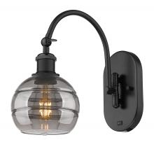 Innovations Lighting 518-1W-BK-G556-6SM - Rochester - 1 Light - 6 inch - Matte Black - Sconce