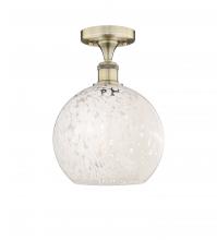 Innovations Lighting 616-1F-AB-G1216-10WM - White Mouchette - 1 Light - 10 inch - Antique Brass - Semi-Flush Mount