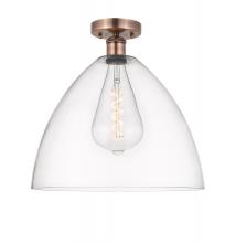  616-1F-AC-GBD-162 - Bristol - 1 Light - 16 inch - Antique Copper - Semi-Flush Mount