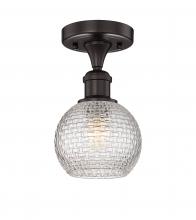 Innovations Lighting 616-1F-OB-G122C-6CL - Athens - 1 Light - 6 inch - Oil Rubbed Bronze - Semi-Flush Mount