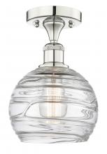 Innovations Lighting 616-1F-PN-G1213-8 - Athens Deco Swirl - 1 Light - 8 inch - Polished Nickel - Semi-Flush Mount