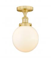 Innovations Lighting 616-1F-SG-G201-8 - Beacon - 1 Light - 8 inch - Satin Gold - Semi-Flush Mount