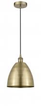 Innovations Lighting 616-1P-AB-MBD-9-AB - Bristol - 1 Light - 9 inch - Antique Brass - Cord hung - Mini Pendant