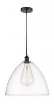 Innovations Lighting 616-1P-BK-GBD-162 - Bristol - 1 Light - 16 inch - Matte Black - Cord hung - Pendant