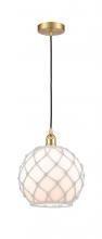 Innovations Lighting 616-1P-SG-G121-10RW - Farmhouse Rope - 1 Light - 10 inch - Satin Gold - Cord hung - Mini Pendant