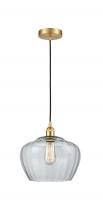  616-1P-SG-G92-L - Fenton - 1 Light - 11 inch - Satin Gold - Cord hung - Mini Pendant