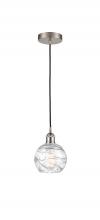 Innovations Lighting 616-1P-SN-G1213-6 - Athens Deco Swirl - 1 Light - 6 inch - Brushed Satin Nickel - Cord hung - Mini Pendant