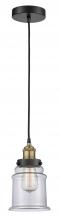 Innovations Lighting 616-1PH-BAB-G182 - Canton - 1 Light - 6 inch - Black Antique Brass - Cord hung - Mini Pendant