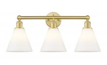 Innovations Lighting 616-3W-SG-GBC-81 - Berkshire - 3 Light - 26 inch - Satin Gold - Bath Vanity Light