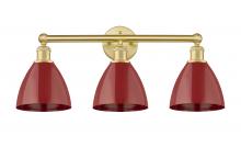  616-3W-SG-MBD-75-RD - Plymouth - 3 Light - 26 inch - Satin Gold - Bath Vanity Light