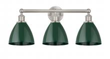  616-3W-SN-MBD-75-GR - Plymouth - 3 Light - 26 inch - Satin Nickel - Bath Vanity Light