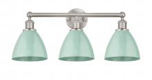  616-3W-SN-MBD-75-SF - Plymouth - 3 Light - 26 inch - Satin Nickel - Bath Vanity Light