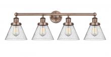  616-4W-AC-G44 - Cone - 4 Light - 35 inch - Antique Copper - Bath Vanity Light