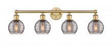  616-4W-BB-G1213-6SM - Athens Deco Swirl - 4 Light - 33 inch - Brushed Brass - Bath Vanity Light