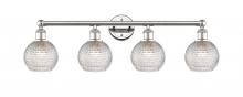  616-4W-PN-G122C-6CL - Athens - 4 Light - 33 inch - Polished Nickel - Bath Vanity Light