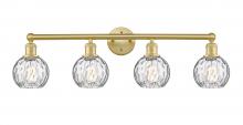  616-4W-SG-G1215-6 - Athens Water Glass - 4 Light - 33 inch - Satin Gold - Bath Vanity Light